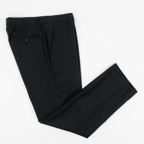 NWOT Giorgio Armani Virgin Wool Cashmere Dress Pants Men's 48 Black - Picture 2 of 7